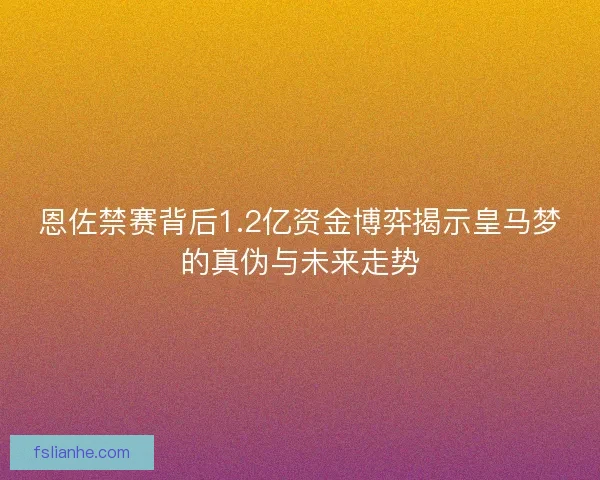 恩佐禁赛背后1.2亿资金博弈揭示皇马梦的真伪与未来走势